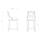 Manhattan Comfort Emperor Bar Stool in Pearl White and Walnut (Set of 3) 3-BS008-PW - alternate 7